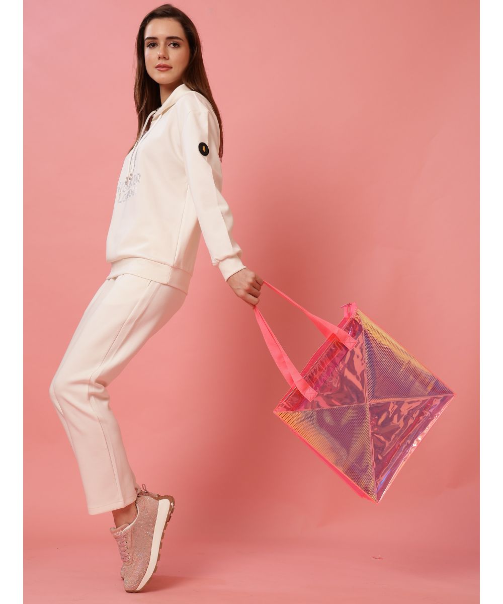 Hamster London Shiny Classic Tote Bag Pink
