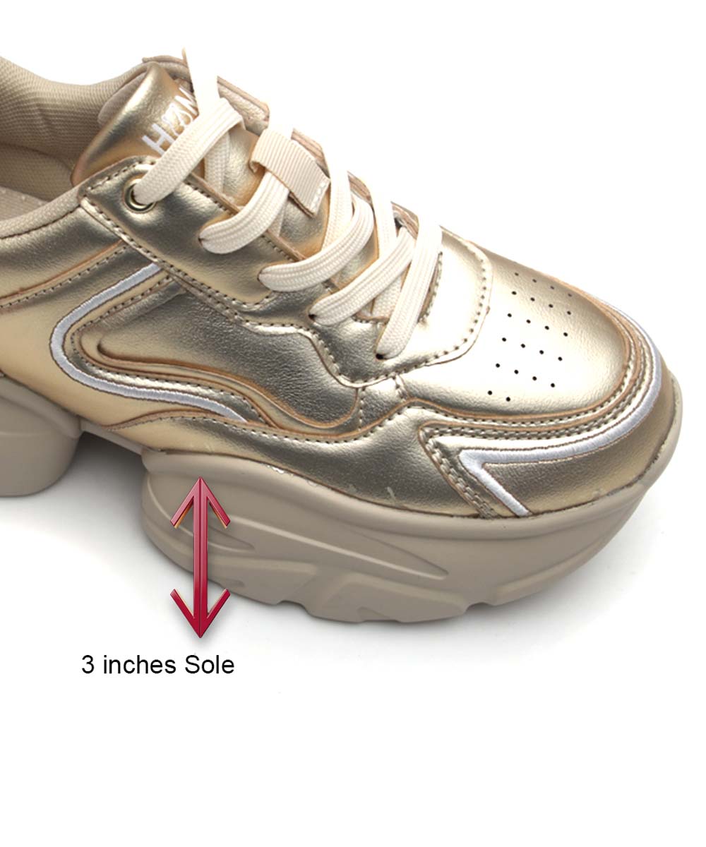 Hamster London Matte Gold Party Sneakers