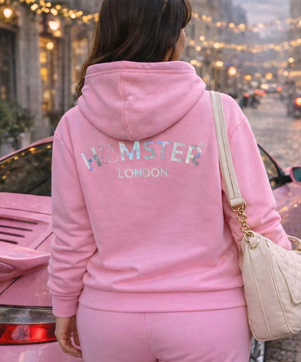 Hamster London Ted H Holiday Pink Hoodie & Lower Cord Set