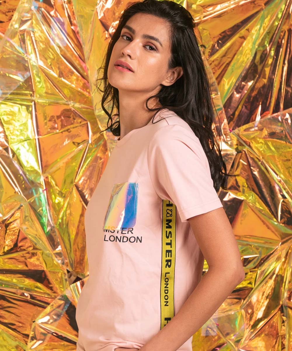 Hamster London Holo Party Tees Pink