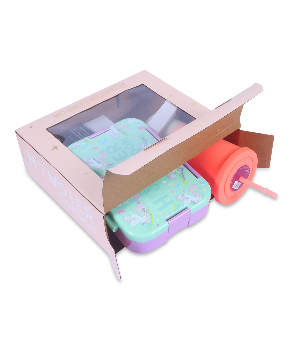 Hamster London Bento Box Twinkle Horn Unicorn and Sipper Set