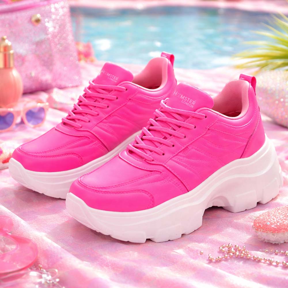 Hamster London Mousehole Hot Pink Party Sneakers