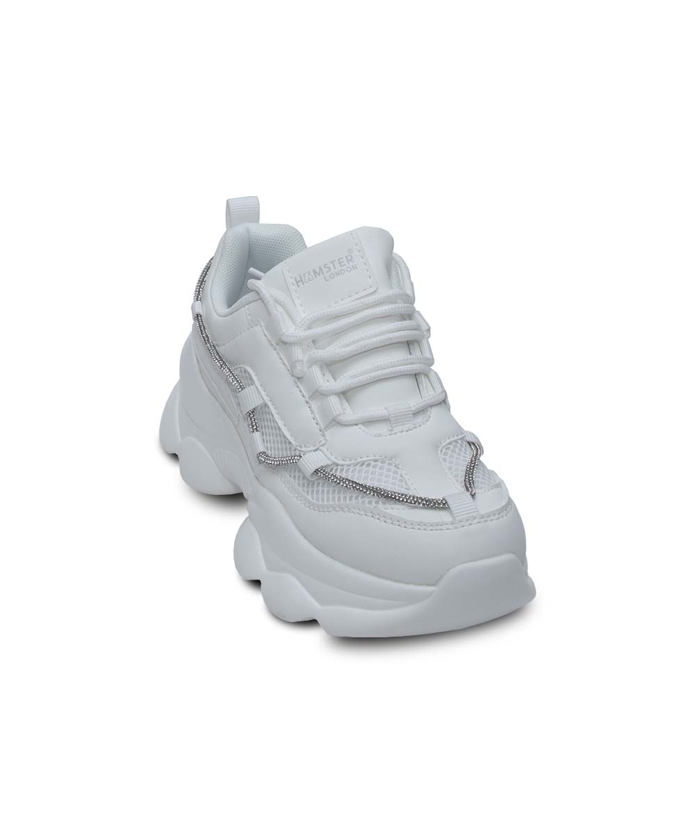 Hamster London Mousehole All White Party Sneakers