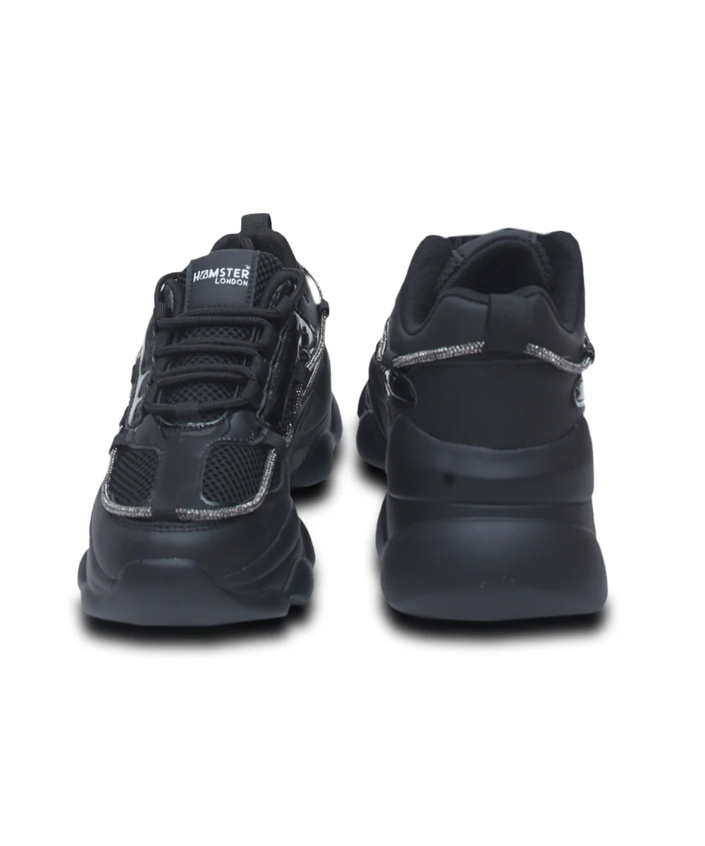 Hamster London Mousehole Black Party Sneakers