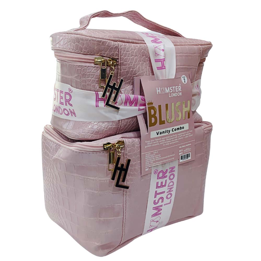 Hamster London Blush Pouch Vanity Combo Set of 2 Pink