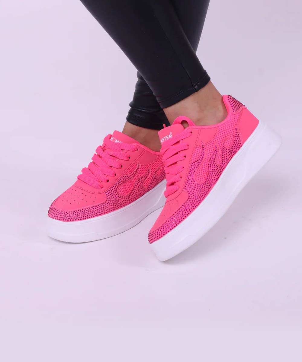 Hamster London Marcella Fire Hot Pink Party Sneakers