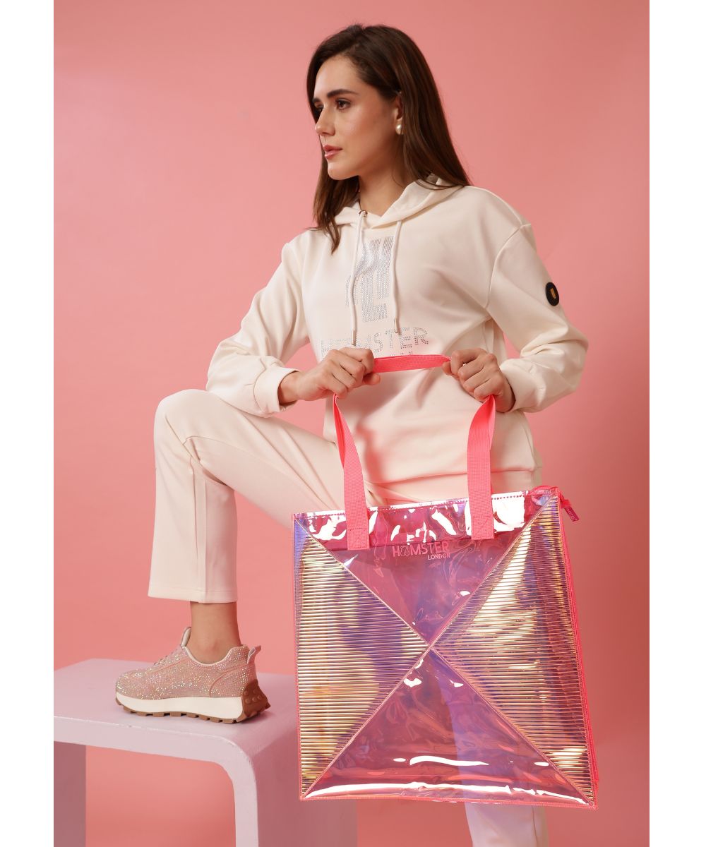 Hamster London Shiny Classic Tote Bag Pink