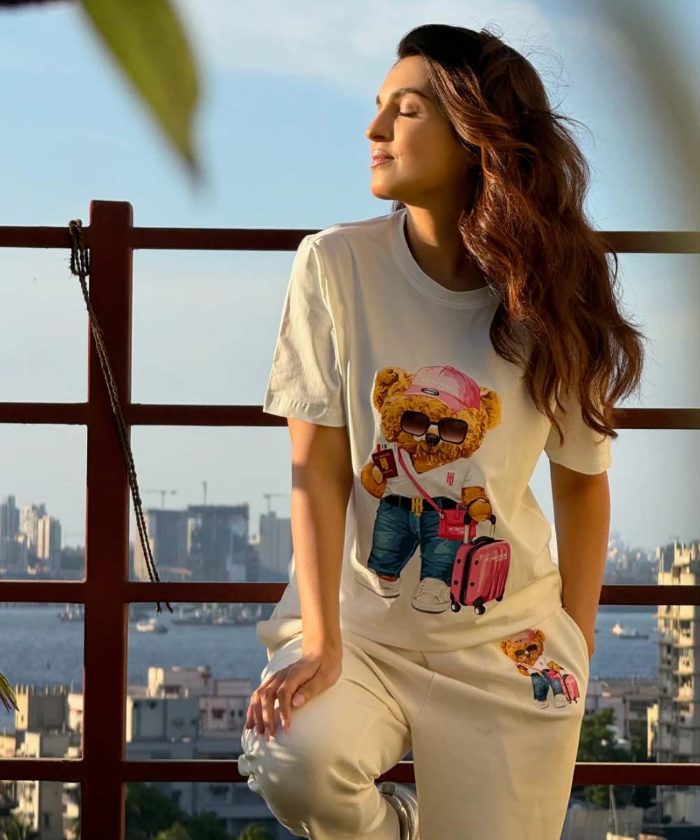 Hamster London Ted H Holiday T Shirt & Lower Cord Set White