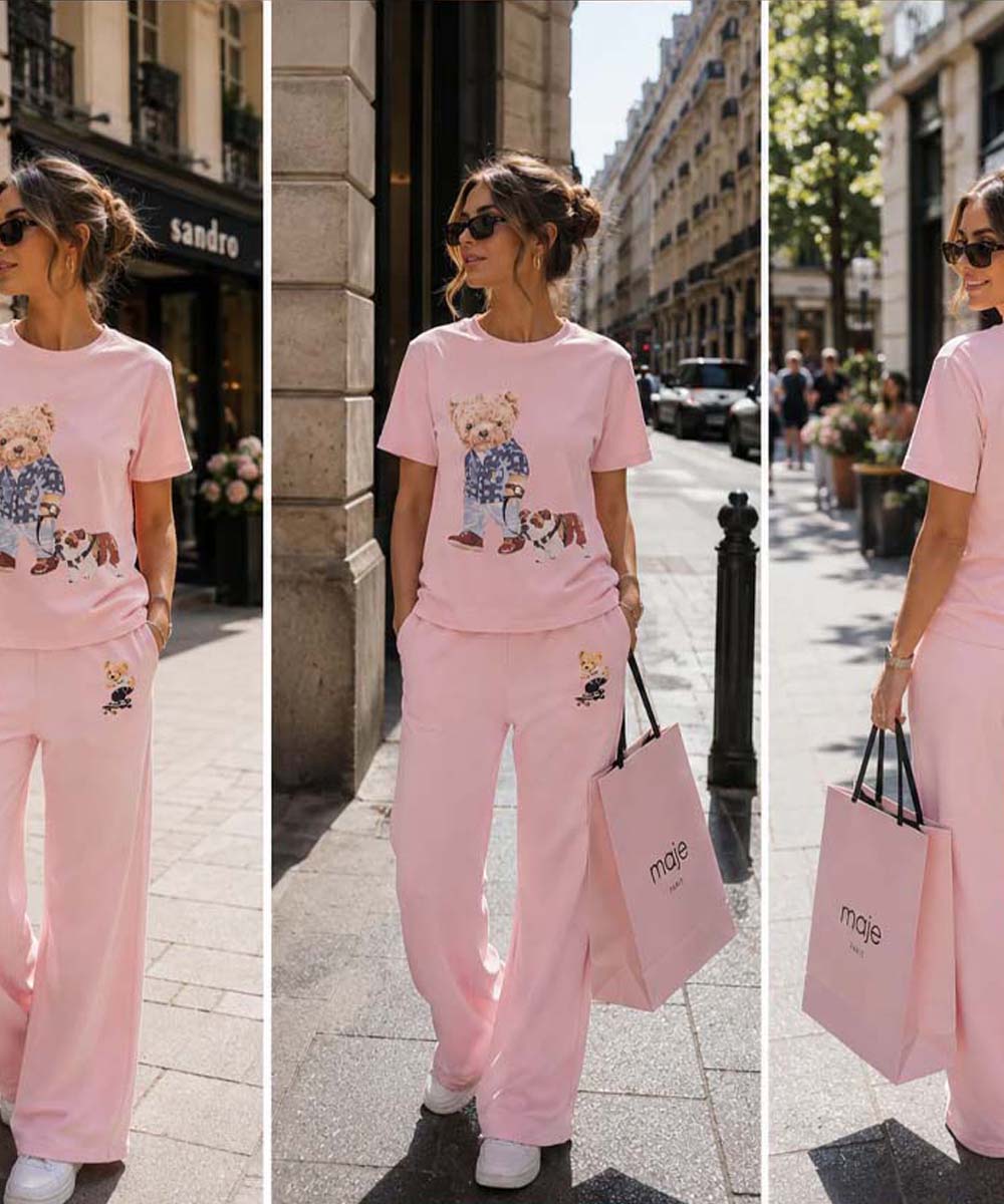 Hamster London Ted H's Best Friend T-Shirt Pink & Lowers Set