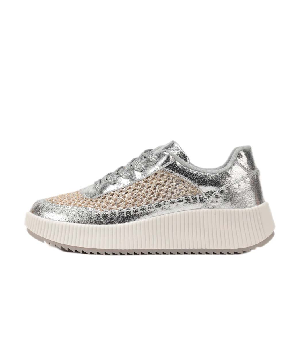 Hamster London Marcella Mesh Silver Party Sneakers
