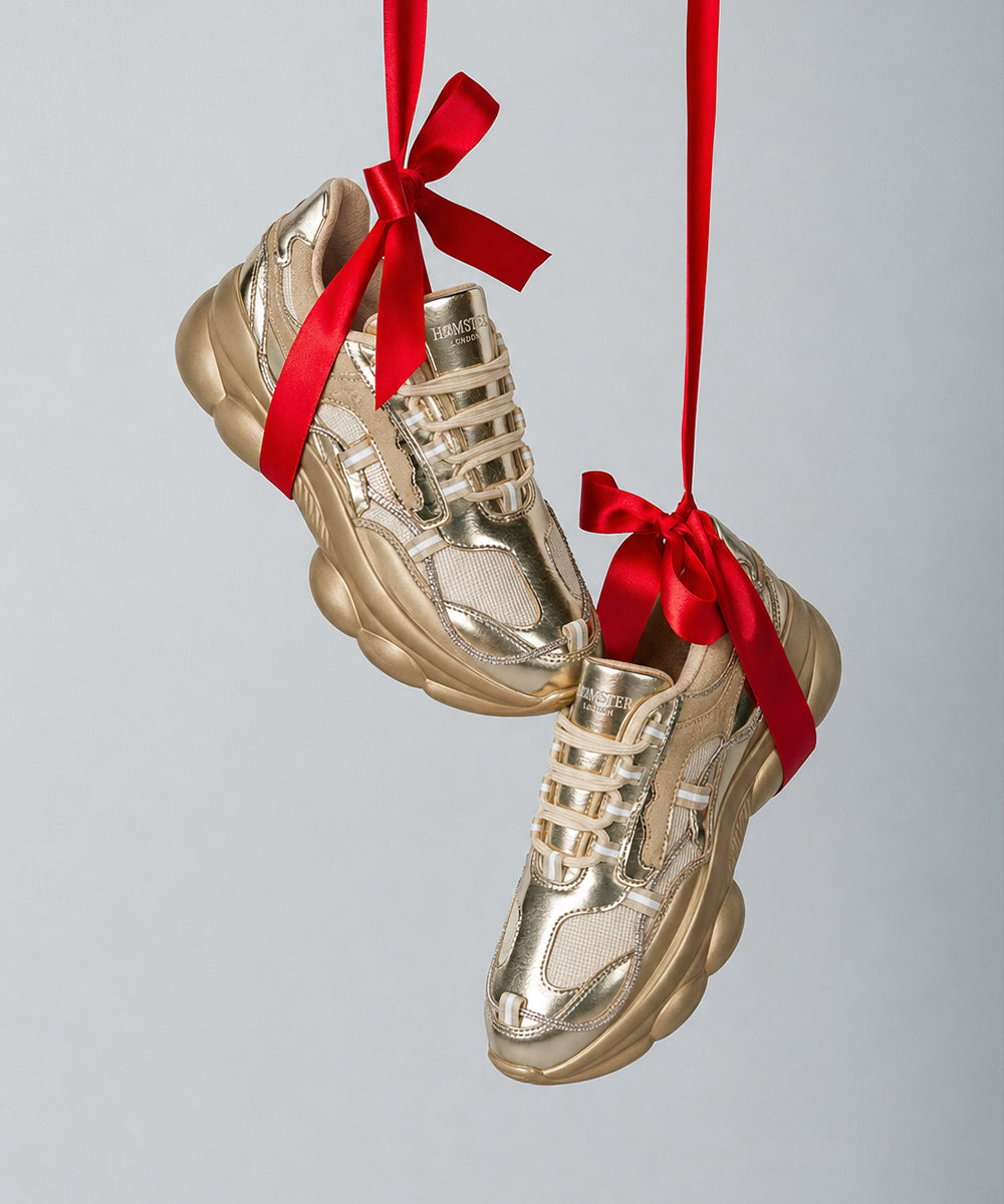 Hamster London Mousehole Gold Party Sneakers
