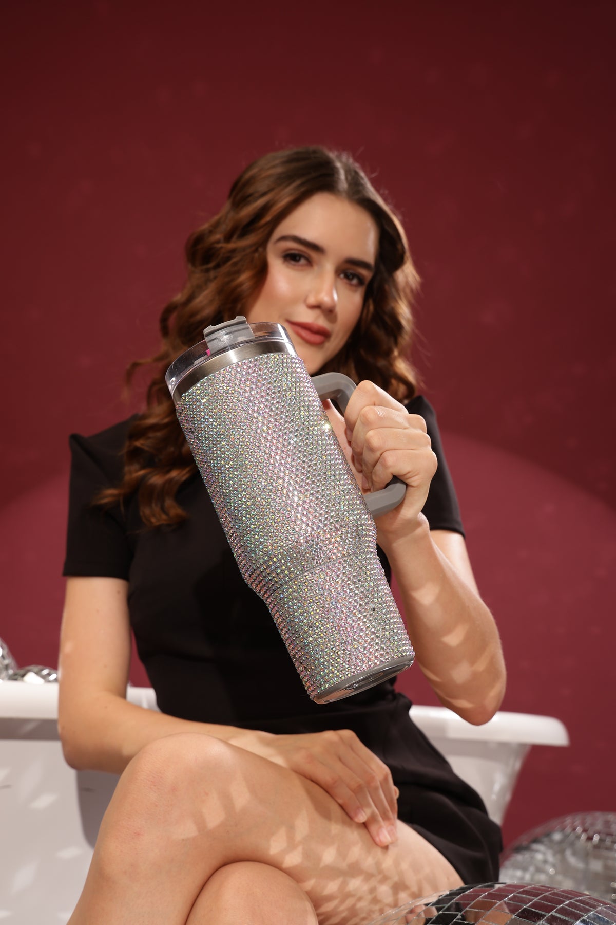 Hamster London Cystal Bling Tumbler Silver