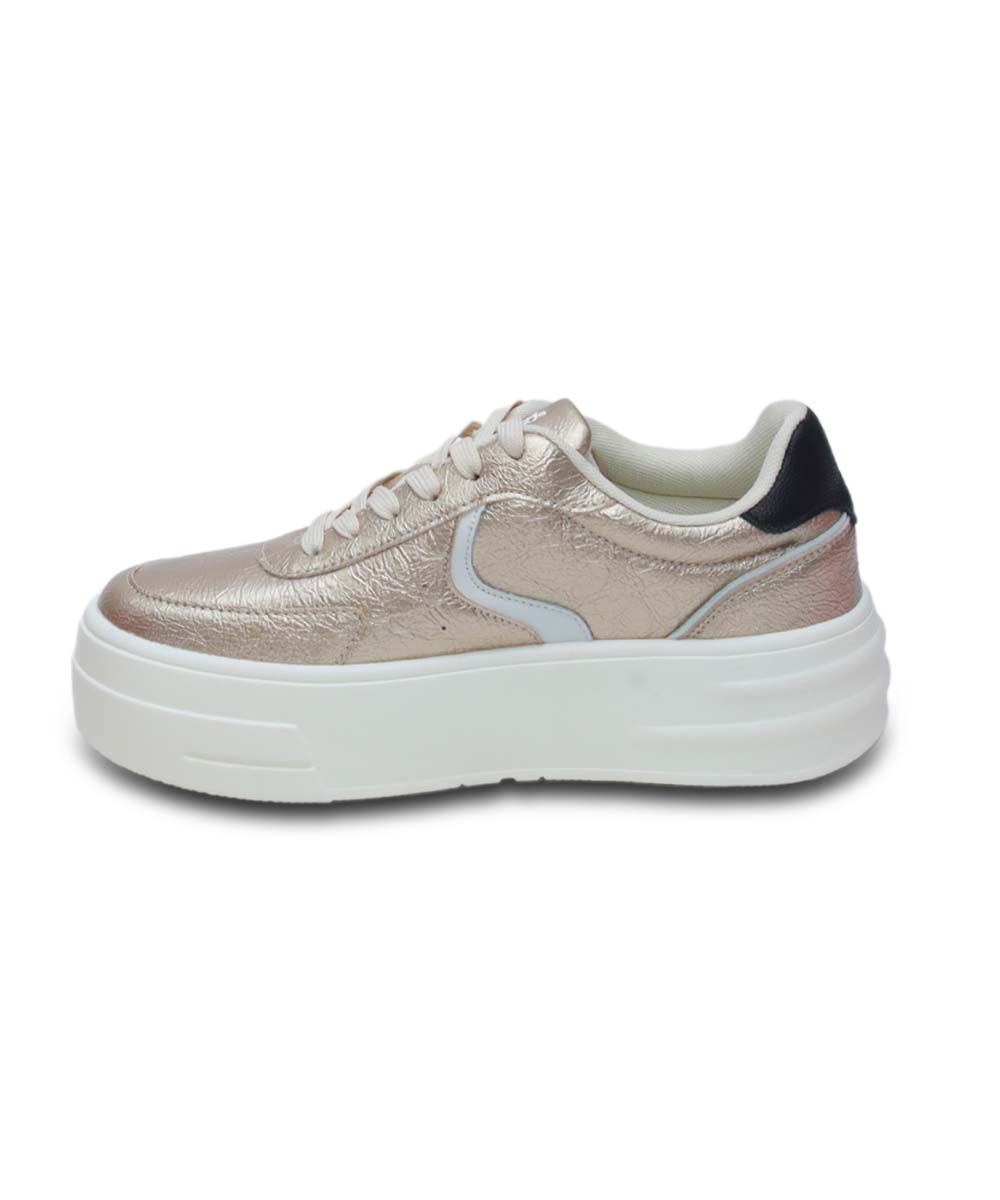 Hamster London Metallic Motion Gold Sneakers