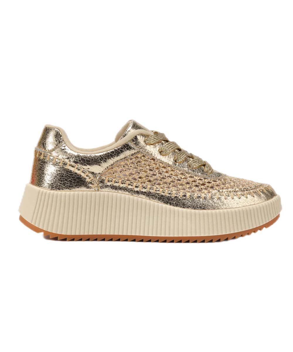Hamster London Marcella Mesh Gold Party Sneakers