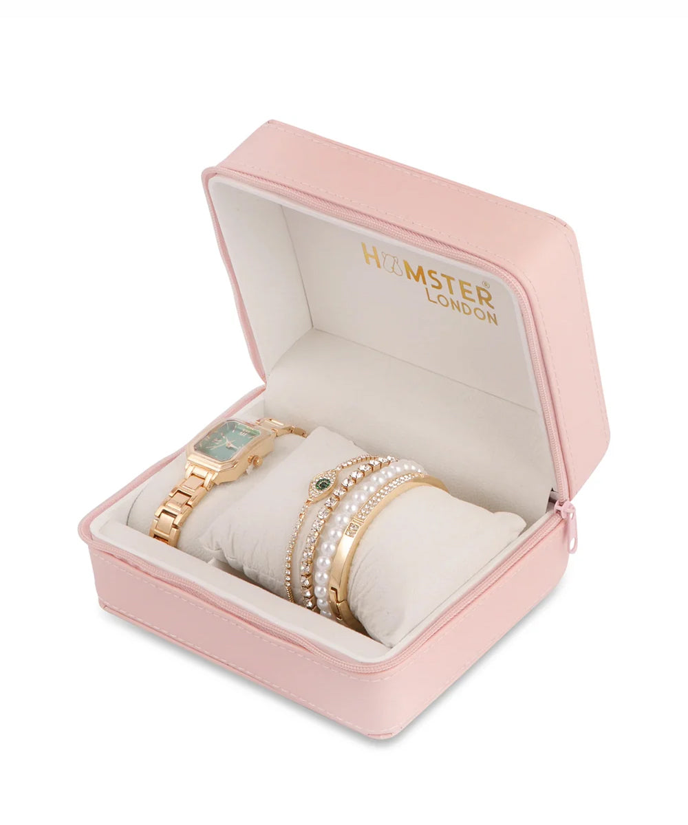 Hamster London Morning Star Women Green Gold Watch