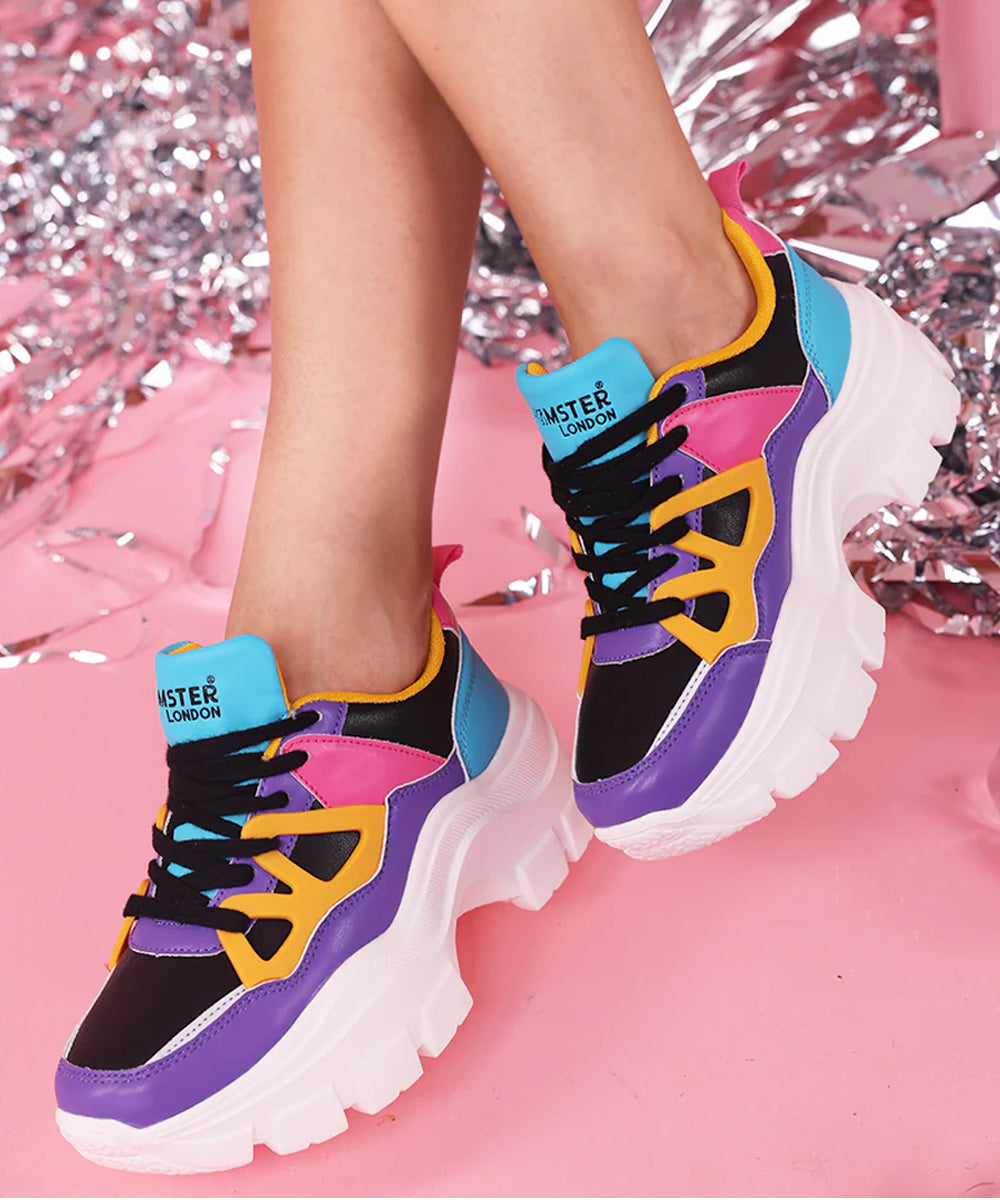 Hamster London Marcella Party Retro Purple Sneakers