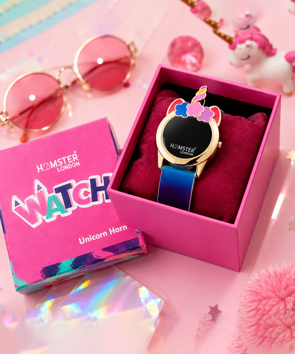 Hamster London Unicorn Princess Metal Flurry Pink Watch