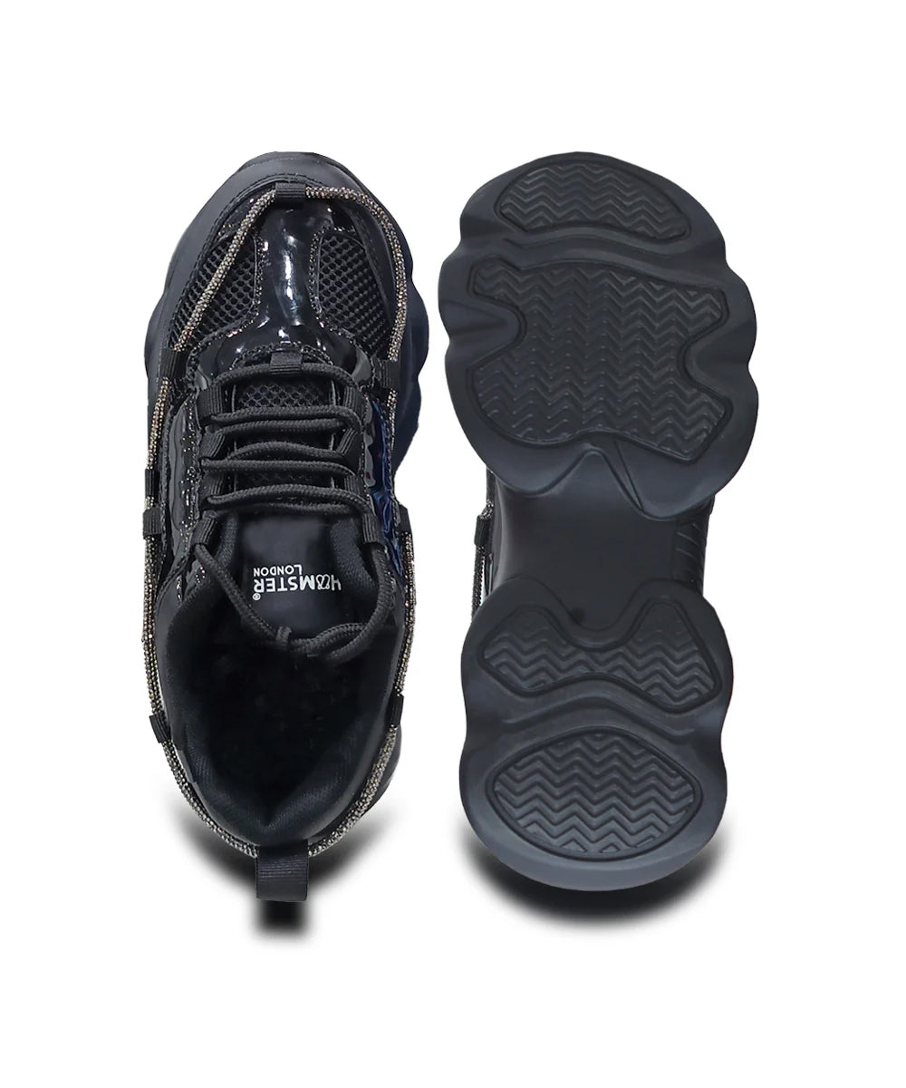 Hamster London Mousehole Black Party Sneakers