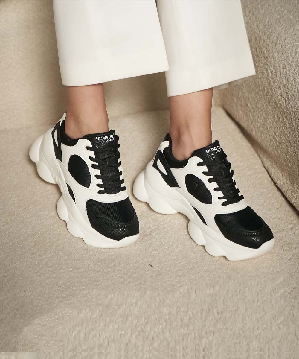 Hamster London Bubble White Black Sneakers