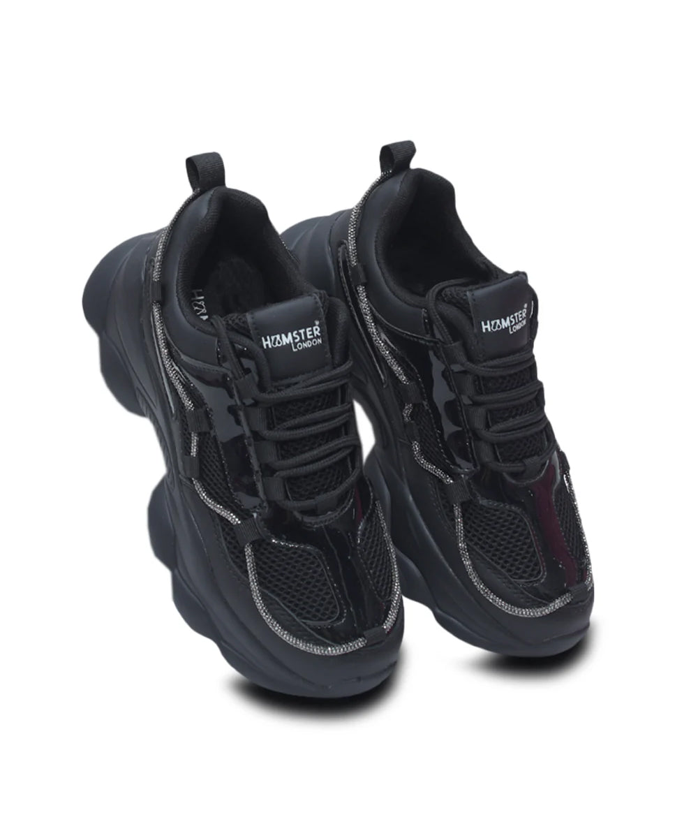 Hamster London Mousehole Black Party Sneakers