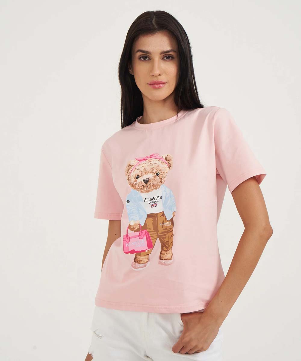 Hamster London Ted H Chic T-Shirt Pink