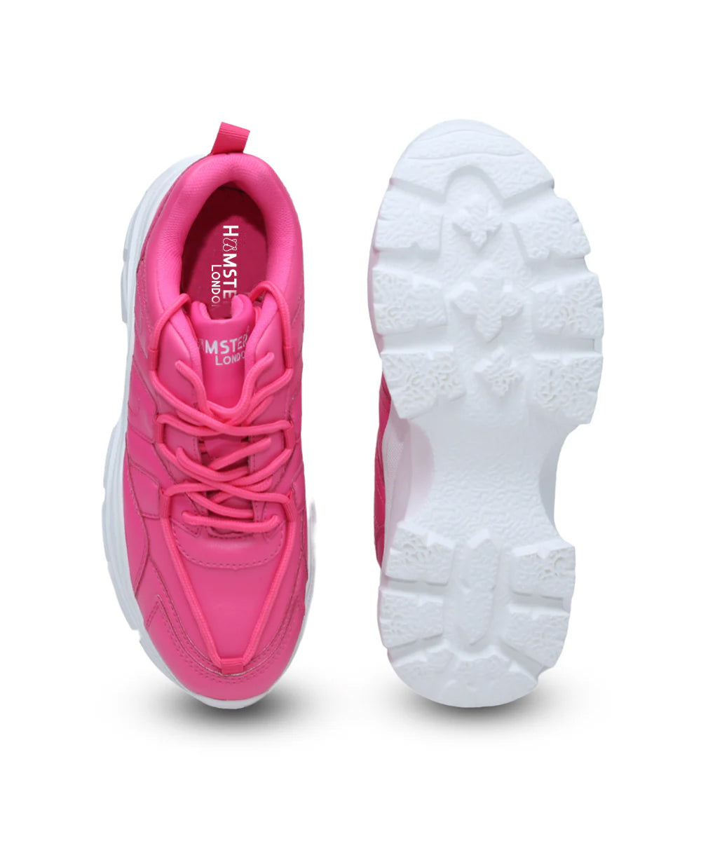 Hamster London Mousehole Hot Pink Party Sneakers