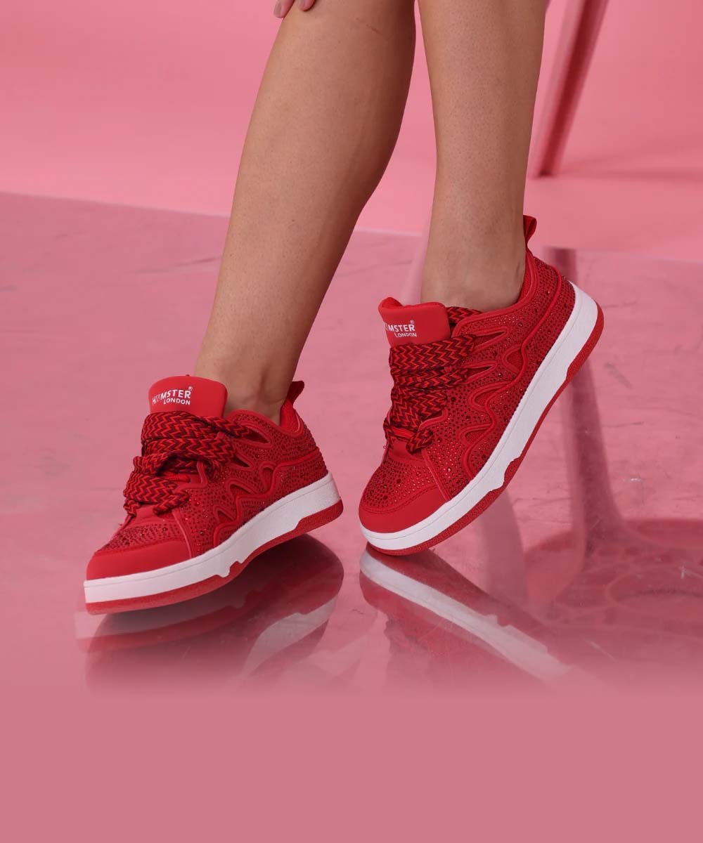 Hamster  London Neptune Party Red Sneakers