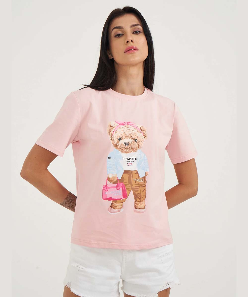 Hamster London Ted H Chic T-Shirt Pink