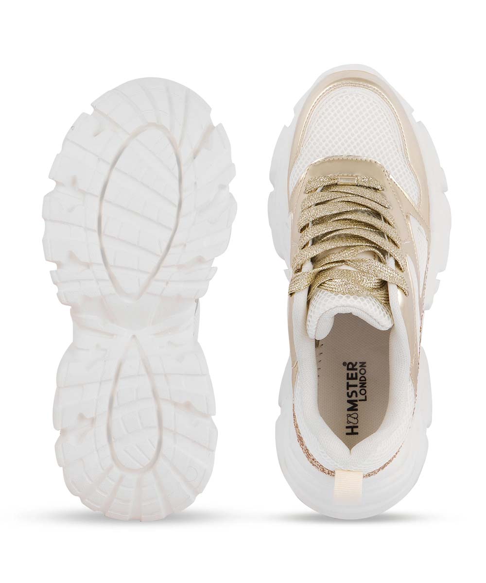 Hamster London Marcella Glitz Party Gold Sneakers