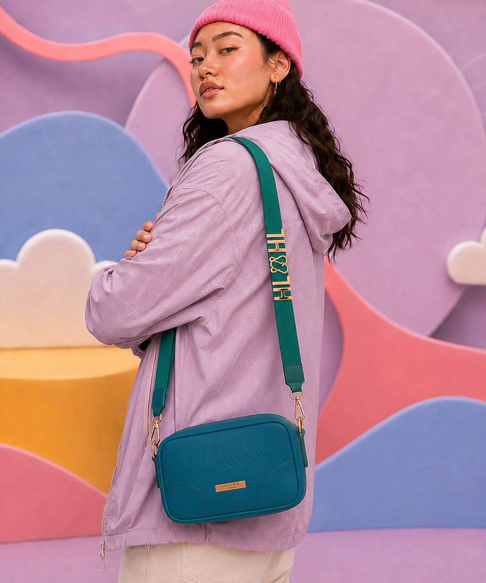 Hamster London Melissa Nova Cross Body Sling Bag Teal
