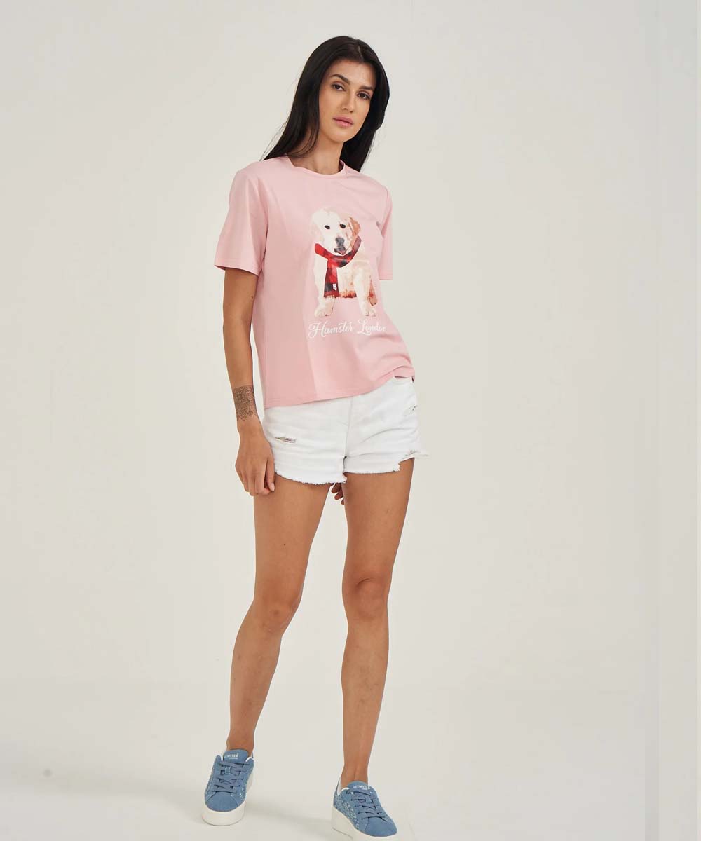 Hamster London Pup H Labrador T-shirt Pink With Pup H Lower Set