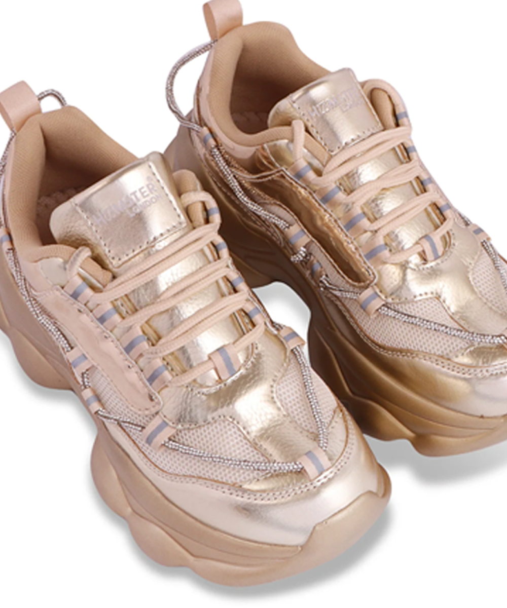 Hamster London Mousehole Gold Party Sneakers