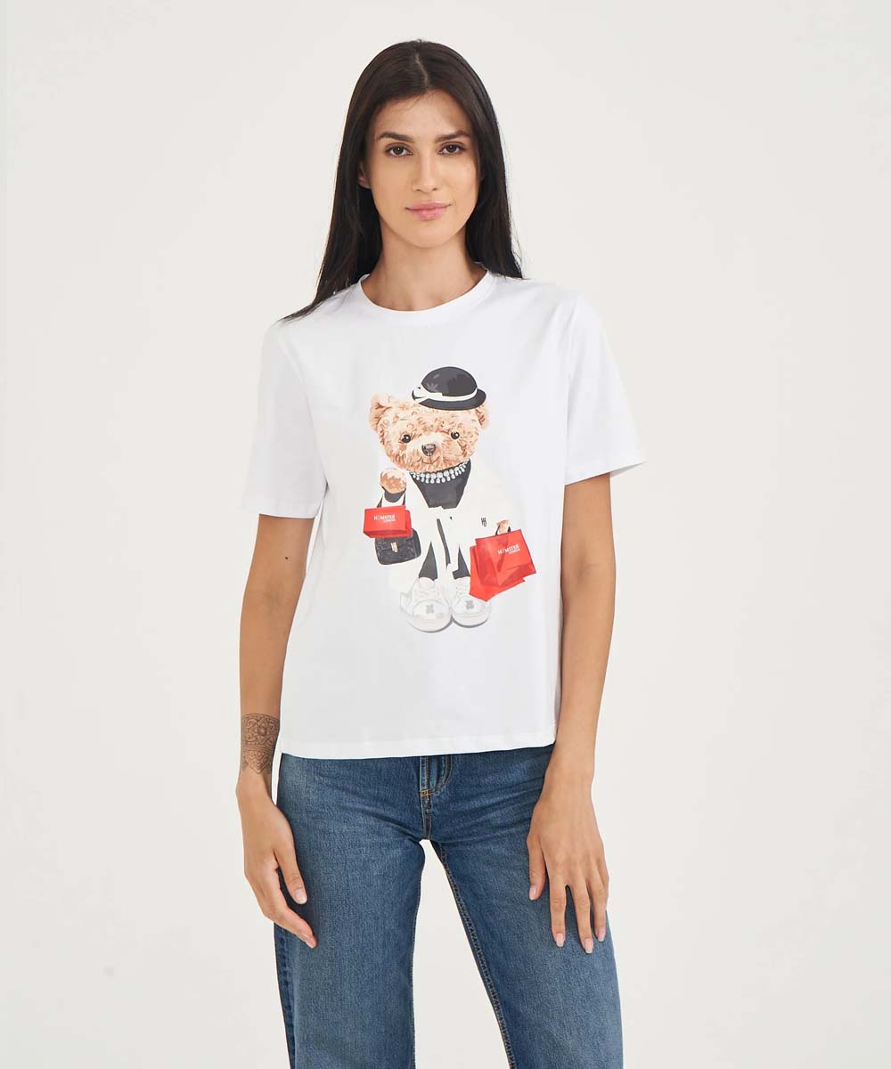 Hamster London Ted H Shopaholic T-Shirt White