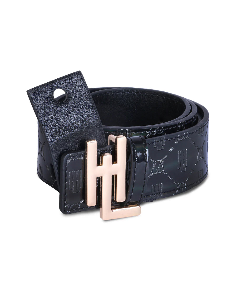 Hamster London Raver Belt Black Belt Gold Buckle