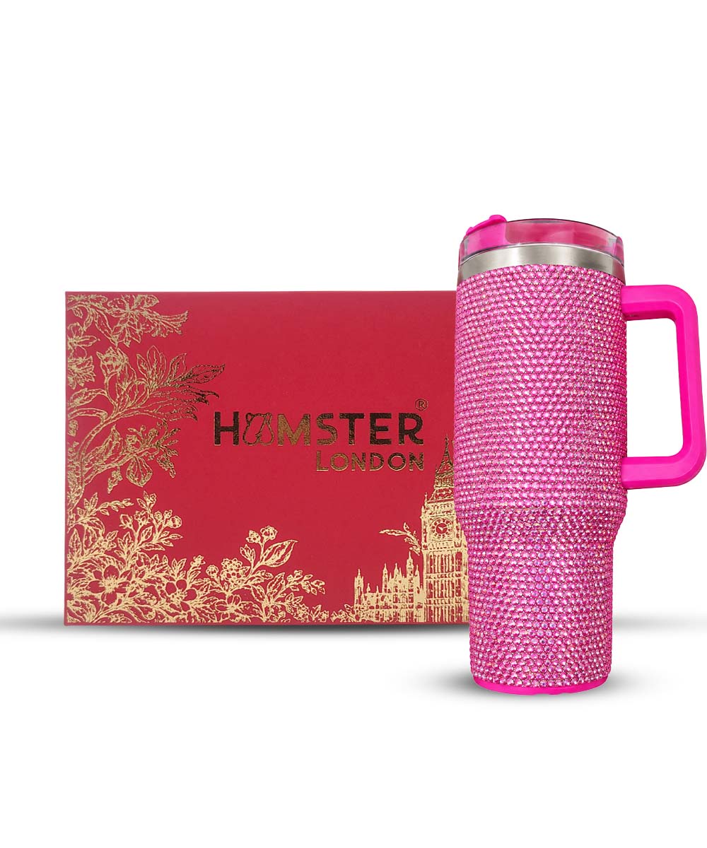 Hamster London Cystal Bling Tumbler Hot Pink