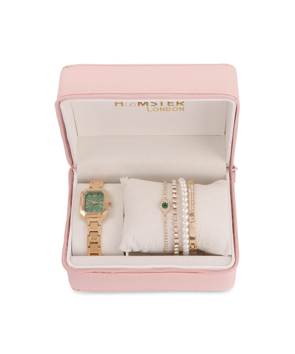 Hamster London Morning Star Women Green Gold Watch