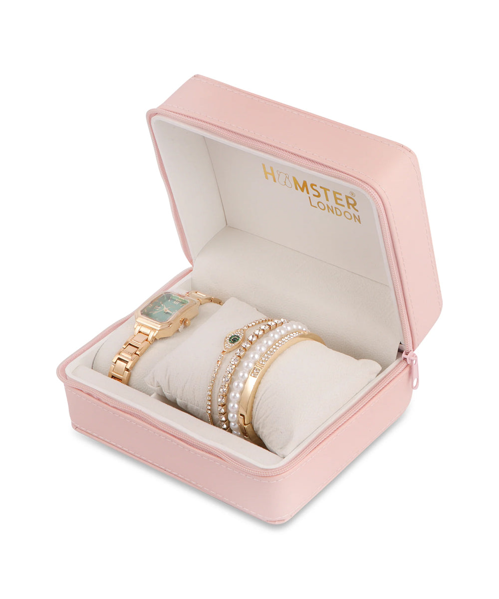 Hamster London Morning Star Women Green Gold Watch