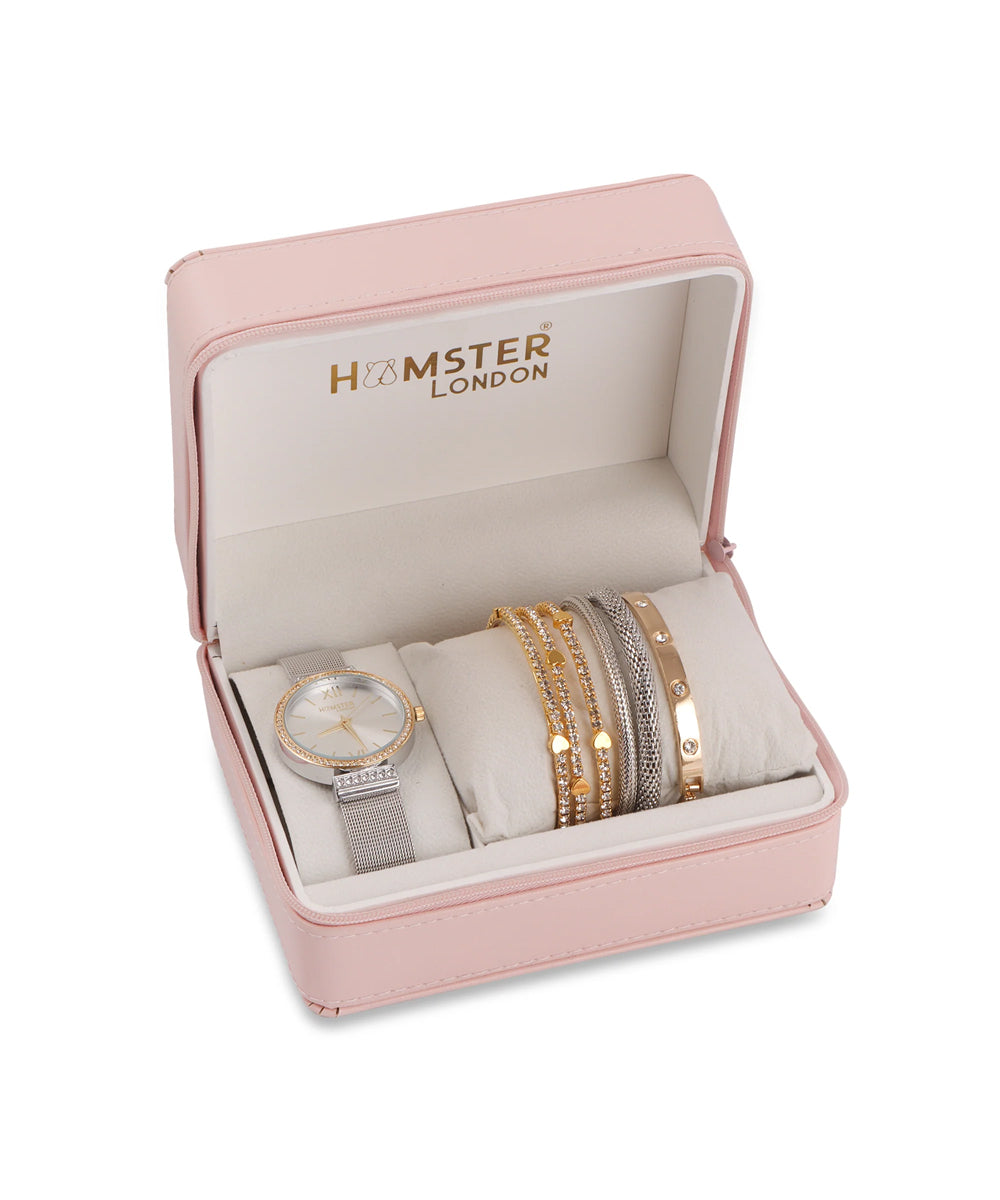 Hamster London Evening Star Women Silver Watch