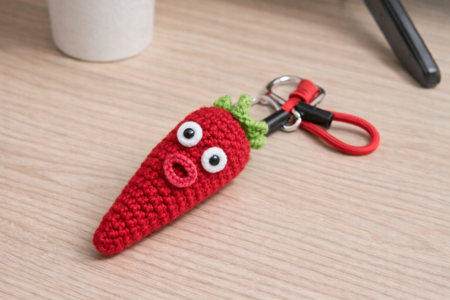 Hamster London Luxe Chilli Papper Bag Key Charm