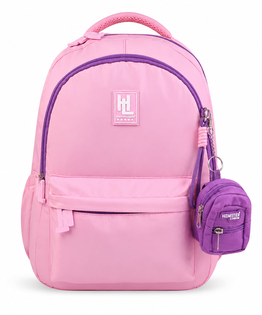 Hamster London Essential Backpack With Bag Charm Pink 16inch
