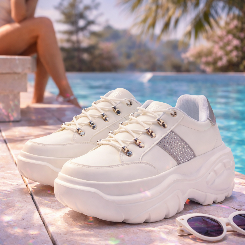 Hamster London Heli Silver Stripe Party Sneakers
