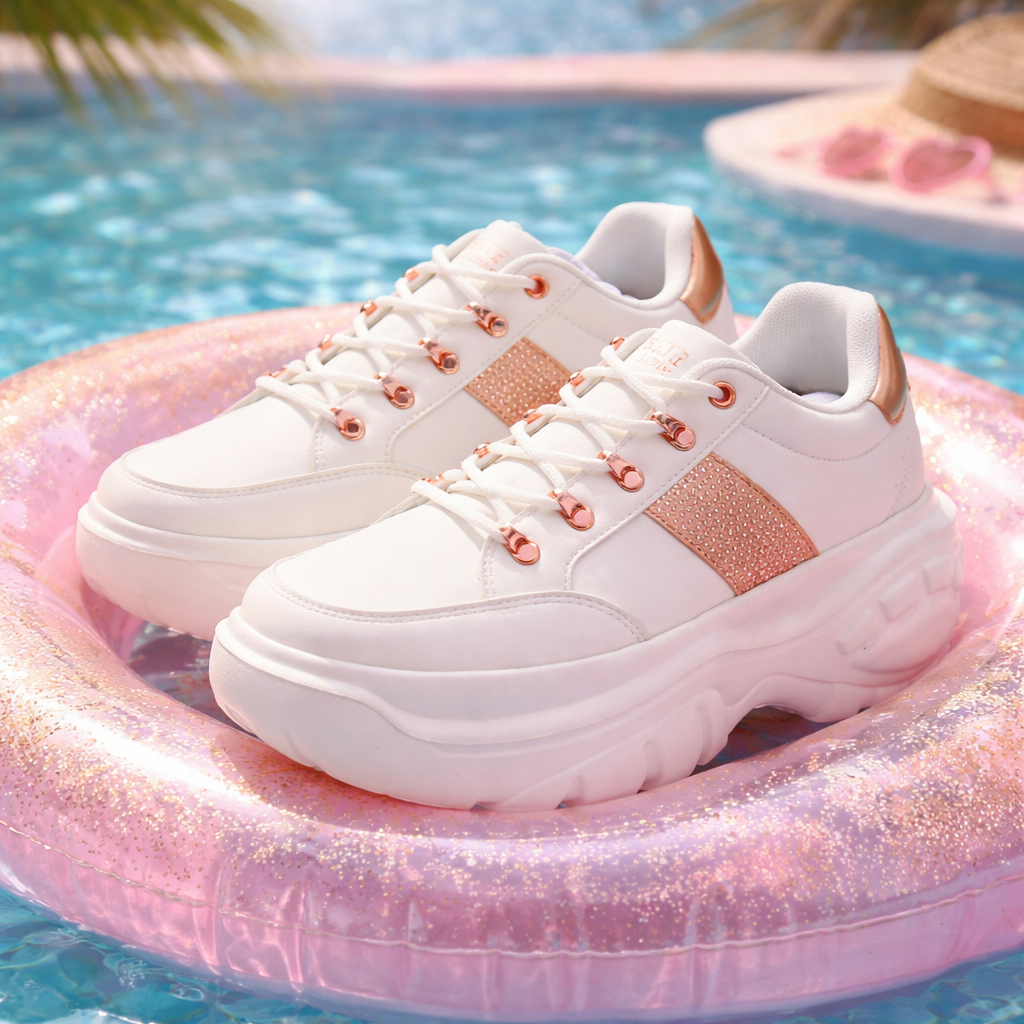 Hamster London Heli Gold Stripe Party Sneakers
