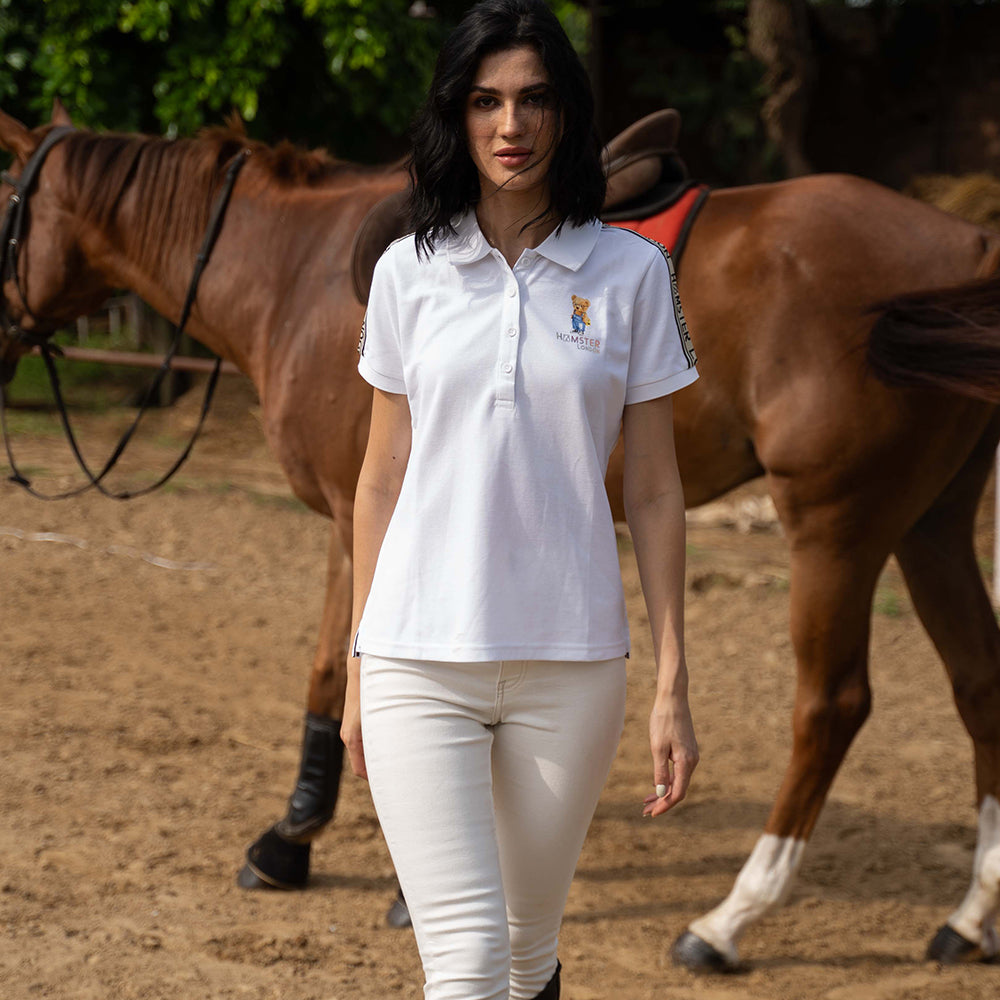 Hamster London Ted H Claira Polo Shirt White