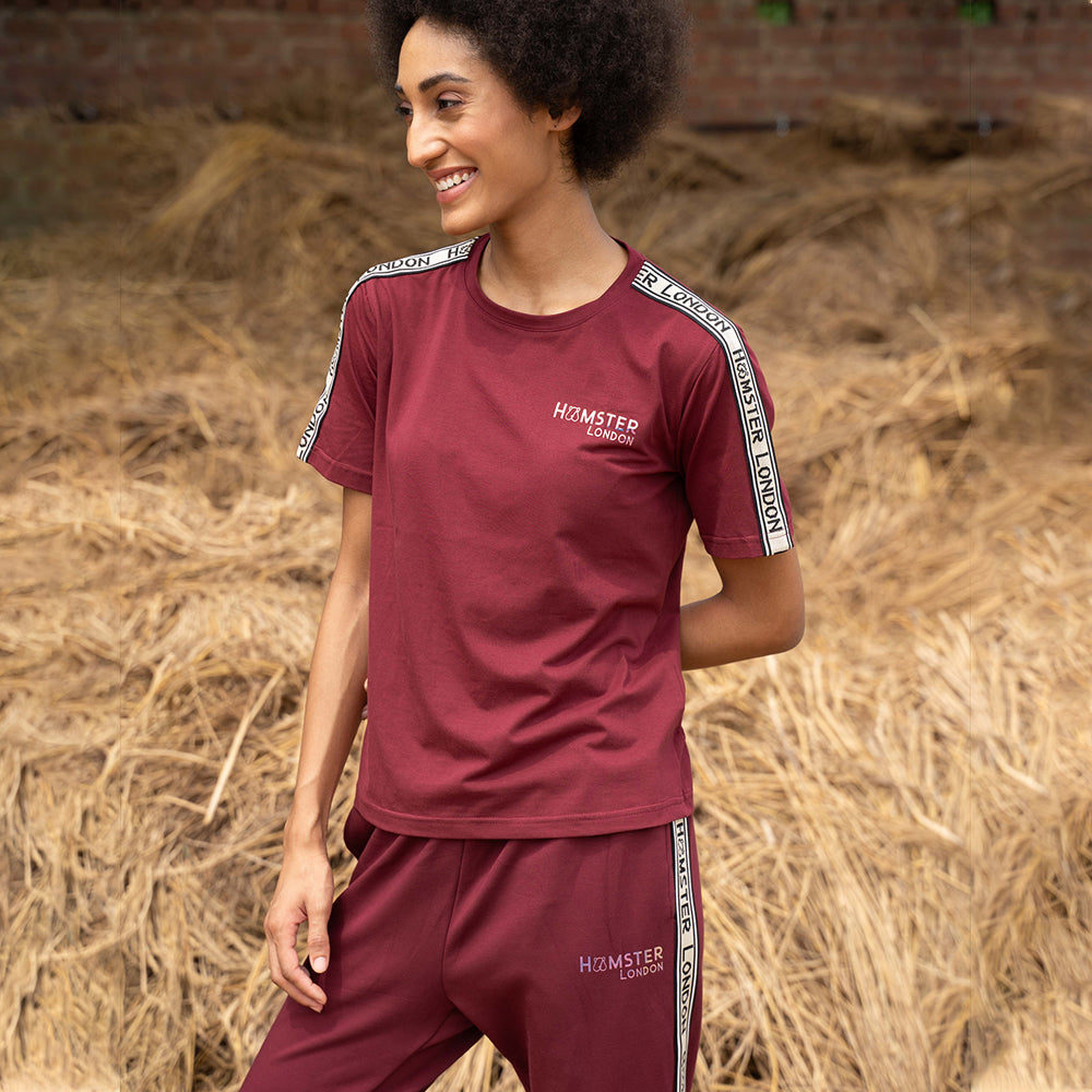 Hamster London Fashionista Tape Co-ord set Maroon