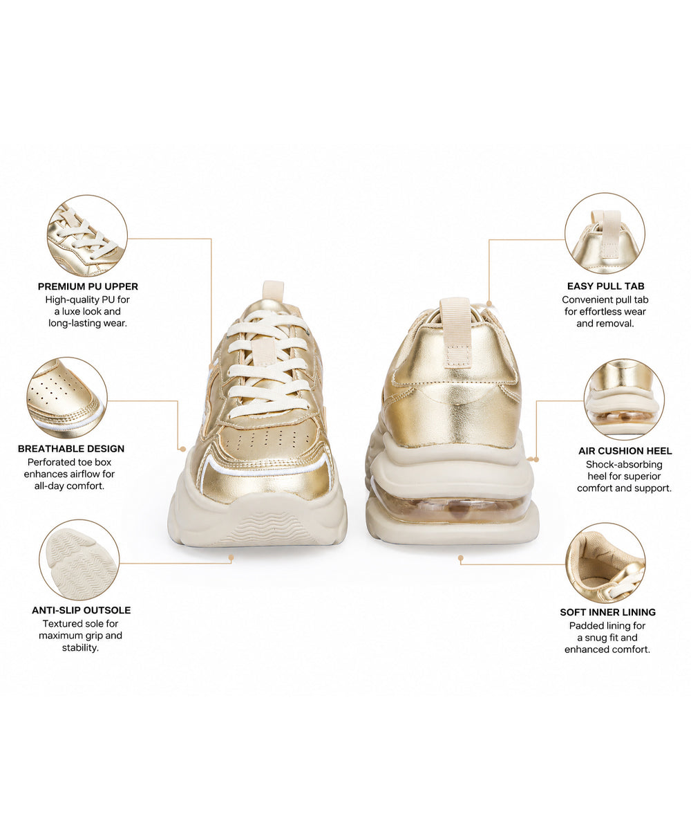 Hamster London Matte Gold Party Sneakers