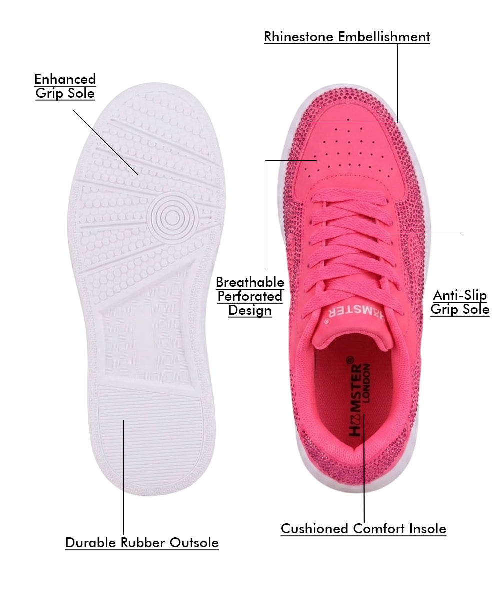 Hamster London Marcella Fire Hot Pink Party Sneakers