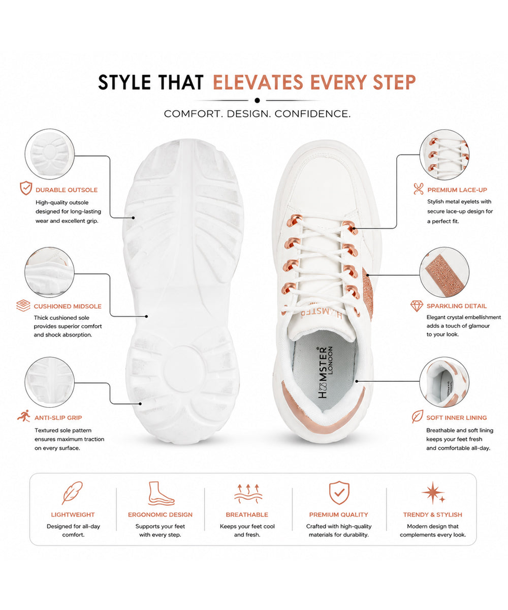 Hamster London Heli Gold Stripe Party Sneakers
