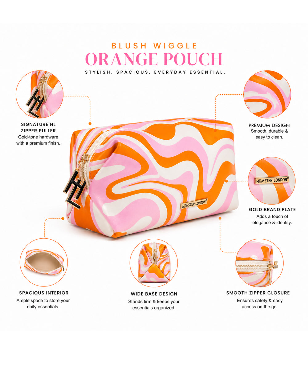 Hamster London Blush Wiggle Orange Pouch
