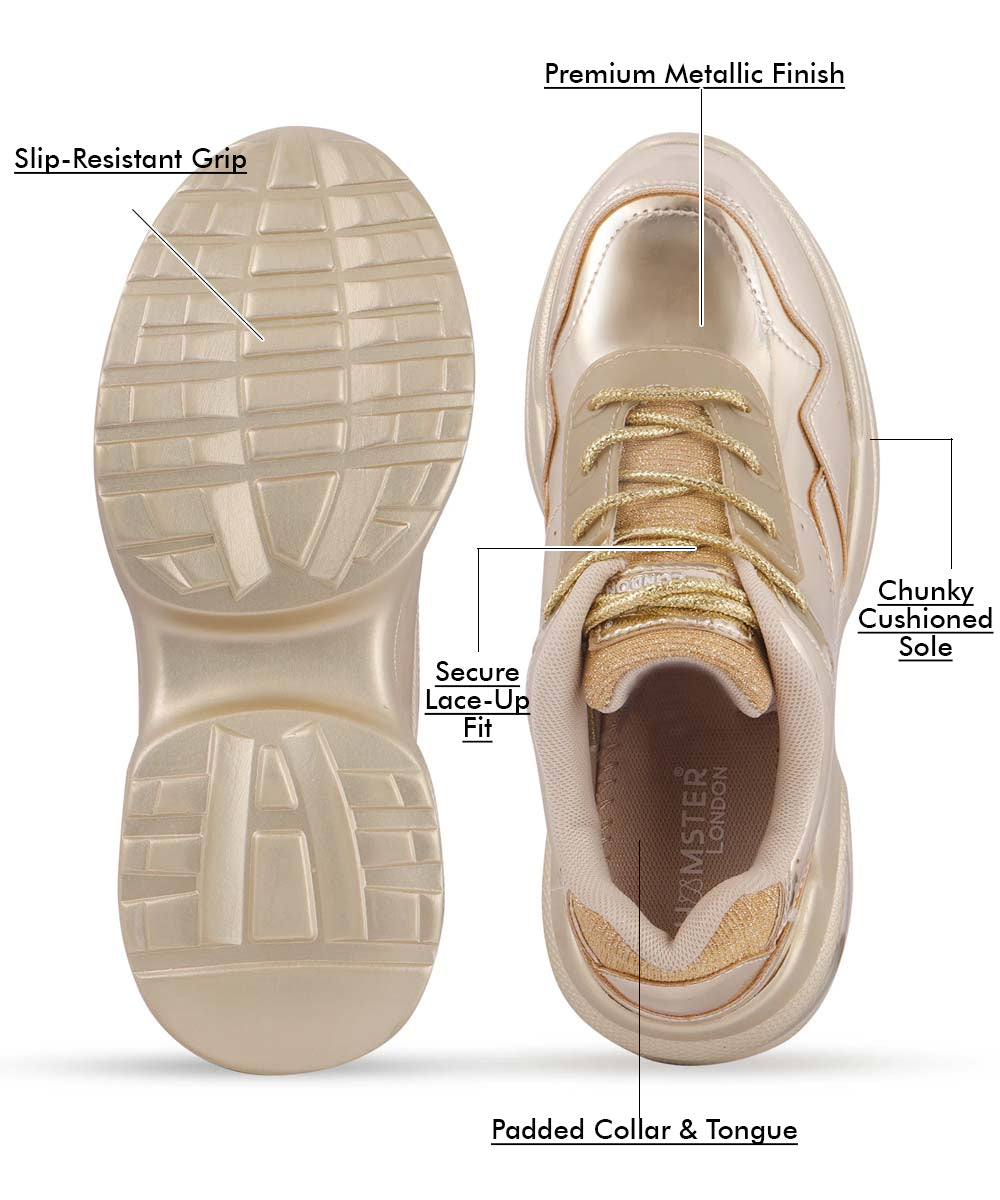 Hamster London Heli Gold Party Sneakers