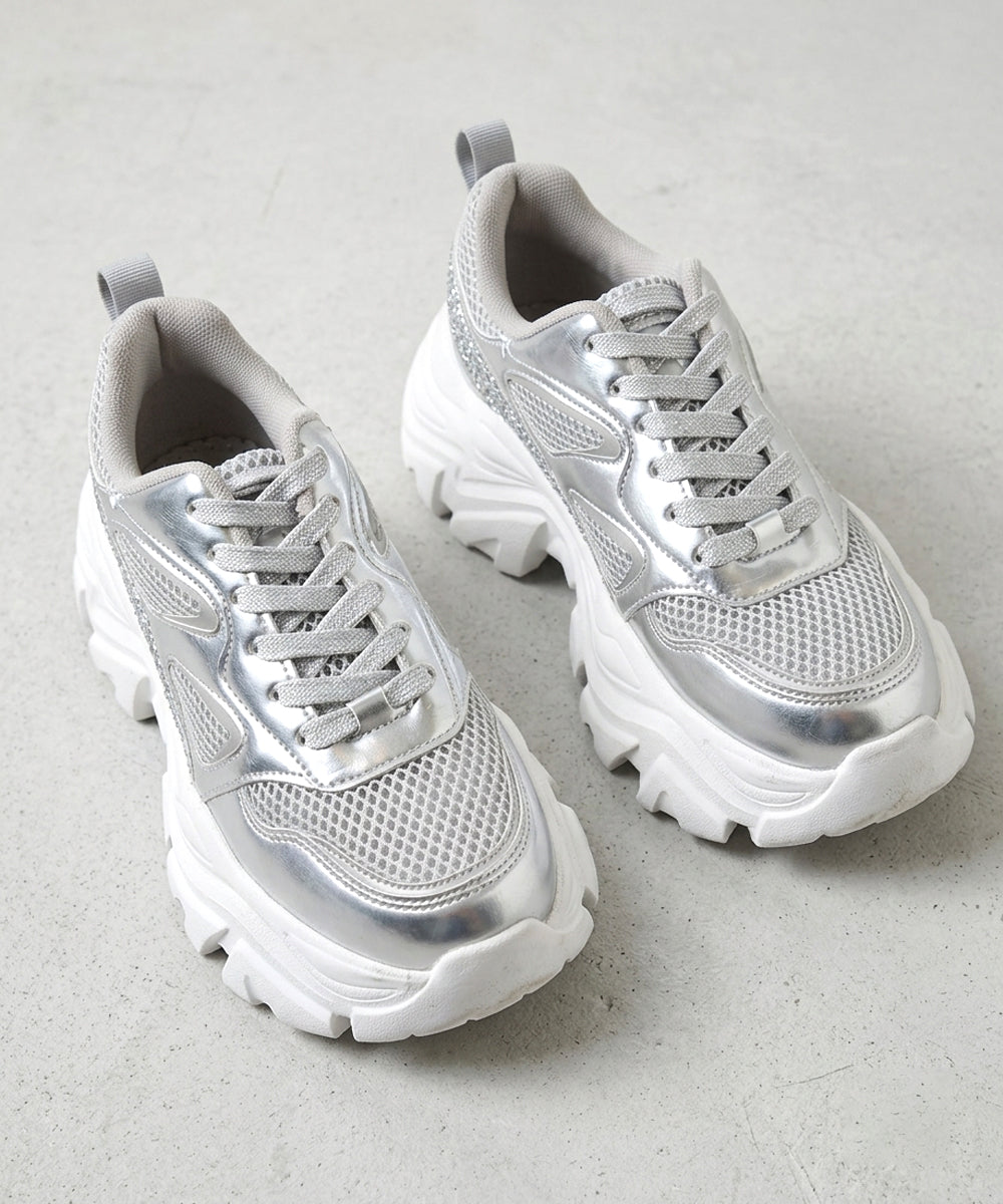 Hamster London Marcella Glitz Party Silver Sneakers